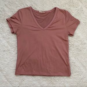 Mauve v-neck top